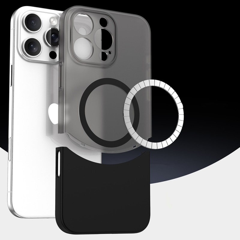 Bal-z Apple iPhone 16 Pro Kılıf M-Safe Şarj Özellikli Mıknatıslı Zore Duble Kapak