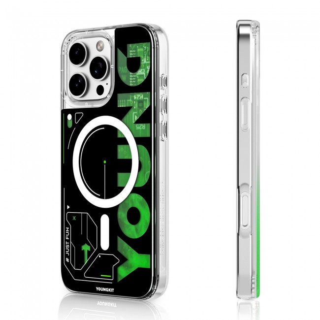 Apple iPhone 16 Pro Kılıf Magsafe Şarj Özellikli Airbagli Çift Katmanlı Youngkit Future Streamer Serisi Kapak Apple iPhone 16 Pro Kılıf Magsafe Şarj Özellikli Airbagli Çift Katmanlı Youngkit Future Streamer Serisi Kapak