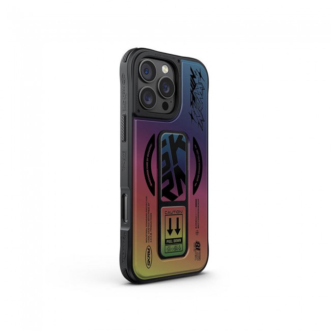 Apple iPhone 16 Pro Kılıf Magsafe Şarj Özellikli Holografik Tasarımlı Standlı Deri Görünümlü Skinarma Kira Kobai Kapak Apple iPhone 16 Pro Kılıf Magsafe Şarj Özellikli Holografik Tasarımlı Standlı Deri Görünümlü Skinarma Kira Kobai Kapak