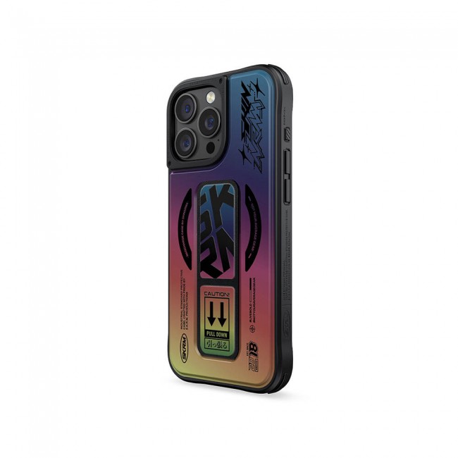 Apple iPhone 16 Pro Kılıf Magsafe Şarj Özellikli Holografik Tasarımlı Standlı Deri Görünümlü Skinarma Kira Kobai Kapak Apple iPhone 16 Pro Kılıf Magsafe Şarj Özellikli Holografik Tasarımlı Standlı Deri Görünümlü Skinarma Kira Kobai Kapak