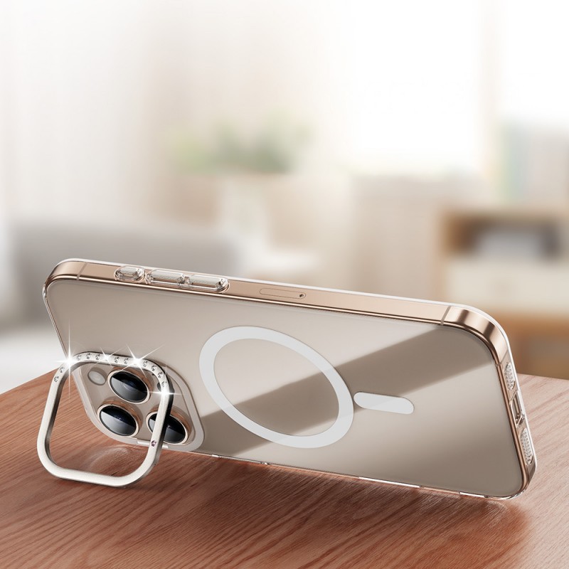 Bal-z Apple iPhone 16 Pro Kılıf M-safe Şarj Özellikli Kamera Standlı Zore Estop Kapak