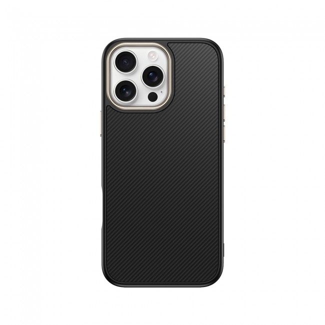 Apple iPhone 16 Pro Kılıf M-safe Şarj Özellikli Karbon Fiber Görünümlü Zore Antina Kapak