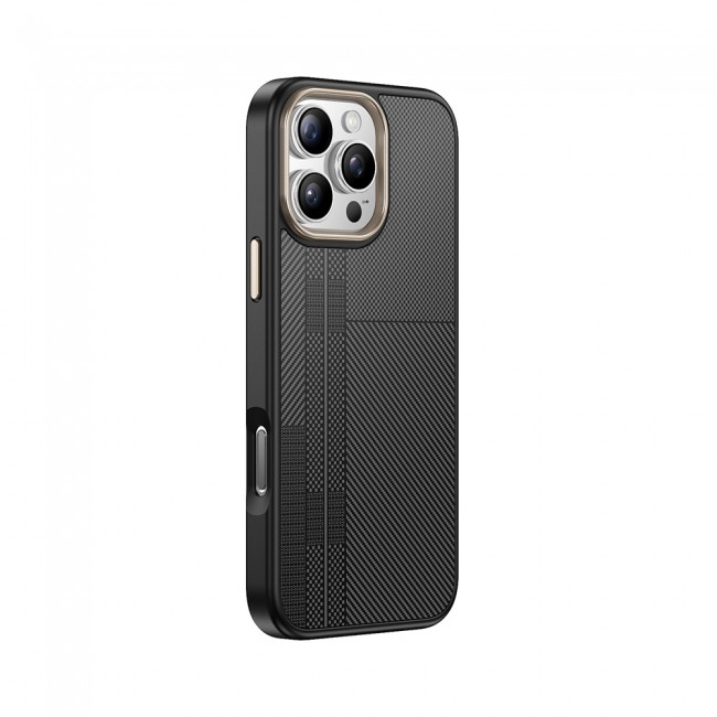 Apple iPhone 16 Pro Kılıf M-safe Şarj Özellikli Karbon Fiber Görünümlü Zore Antina Kapak