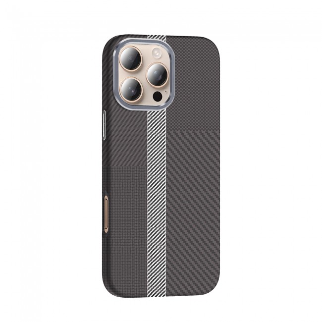 Apple iPhone 16 Pro Kılıf M-safe Şarj Özellikli Karbon Fiber Görünümlü Zore Gros Kapak Apple iPhone 16 Pro Kılıf M-safe Şarj Özellikli Karbon Fiber Görünümlü Zore Gros Kapak