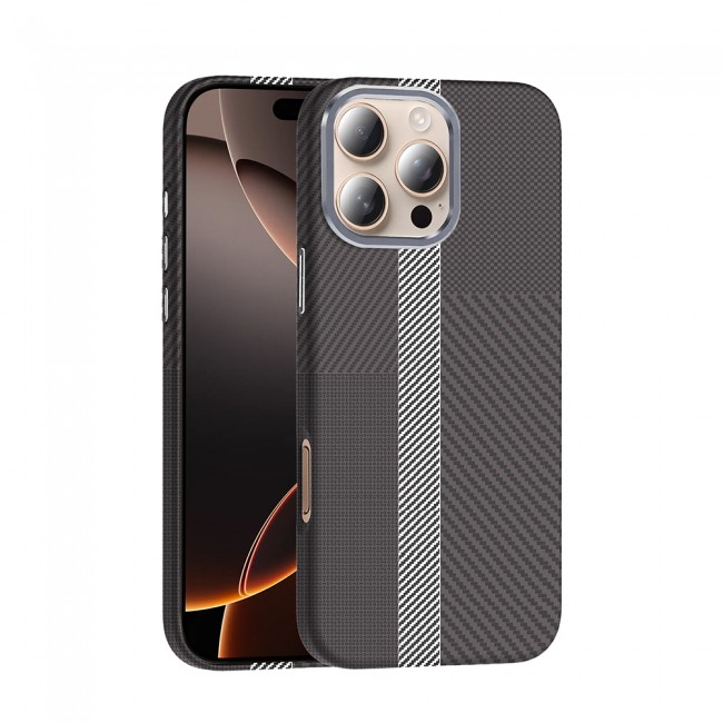 Apple iPhone 16 Pro Kılıf M-safe Şarj Özellikli Karbon Fiber Görünümlü Zore Gros Kapak Apple iPhone 16 Pro Kılıf M-safe Şarj Özellikli Karbon Fiber Görünümlü Zore Gros Kapak