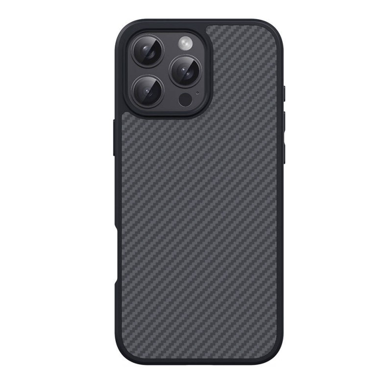 Bal-z Apple iPhone 16 Pro Kılıf M-safe Şarj Özellikli Karbon Fiber Tasarımlı Zore Elnino Kapak