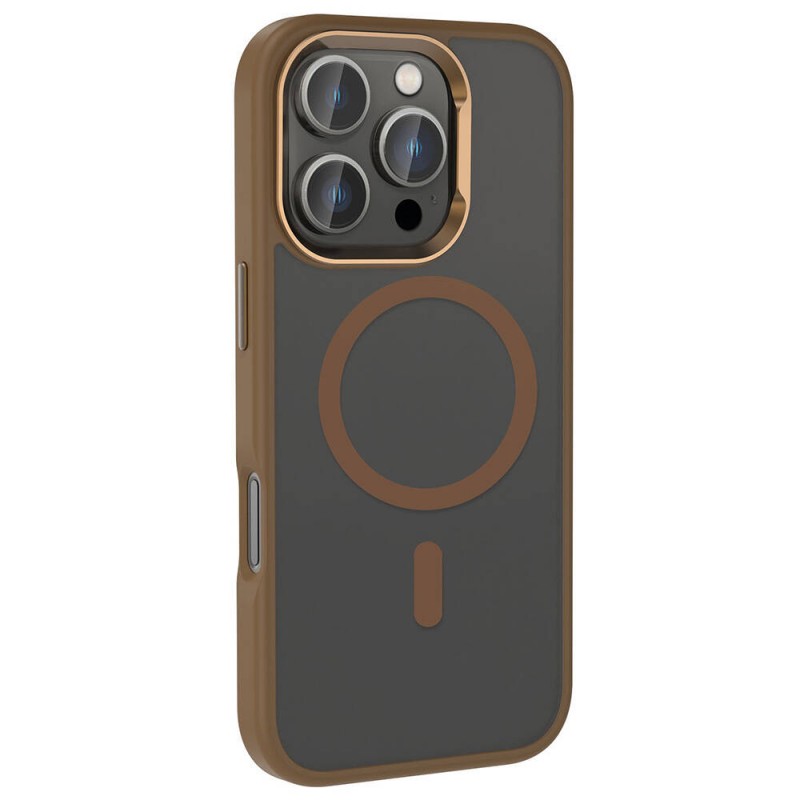 Bal-z Apple iPhone 16 Pro Kılıf M-safe Şarj Özellikli Parlak Kamera Çerçeveli Zore Kost Kapak