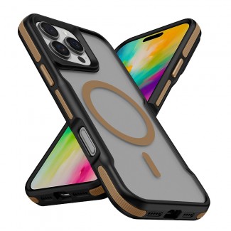 Apple iPhone 16 Pro Kılıf M-safe Şarj Özellikli Renkli Kenar Airbag Şeritli Zore Lamer Kapak Apple iPhone 16 Pro Kılıf M-safe Şarj Özellikli Renkli Kenar Airbag Şeritli Zore Lamer Kapak