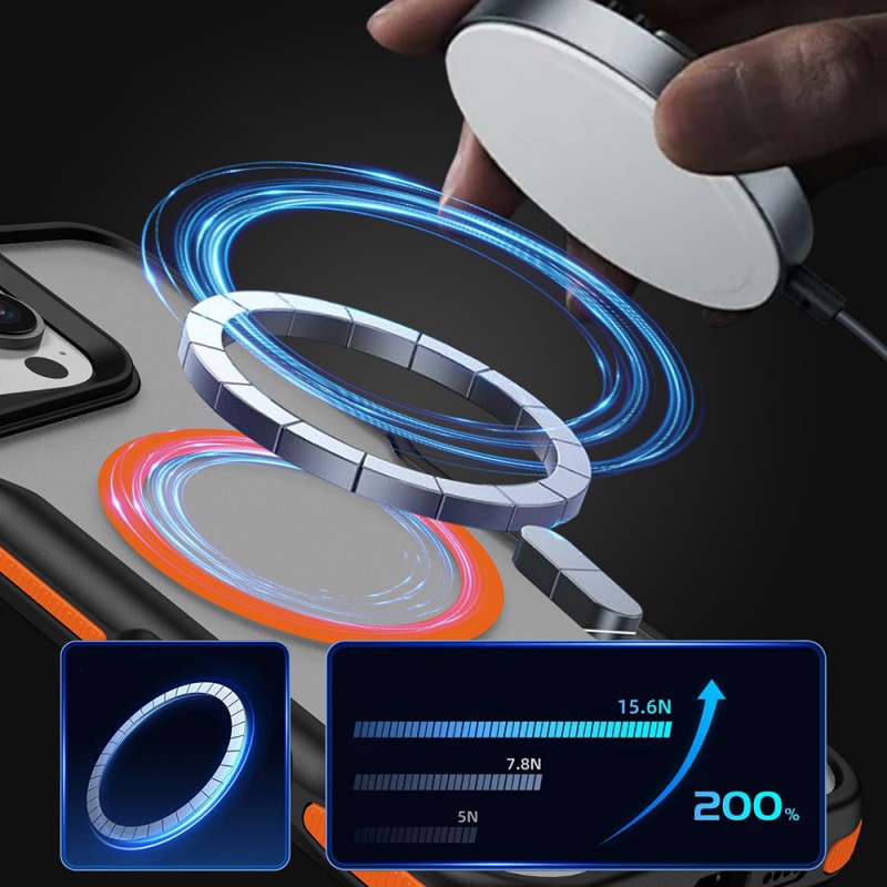 Bal-z Apple iPhone 16 Pro Kılıf M-safe Şarj Özellikli Renkli Kenar Airbag Şeritli Zore Lamer Kapak