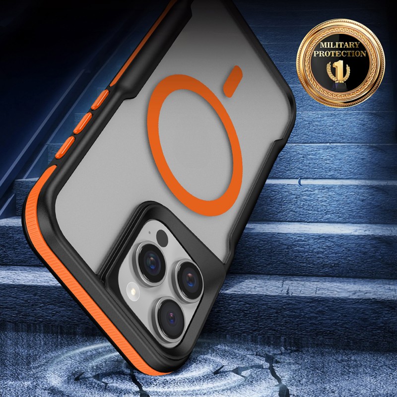 Bal-z Apple iPhone 16 Pro Kılıf M-safe Şarj Özellikli Renkli Kenar Airbag Şeritli Zore Lamer Kapak