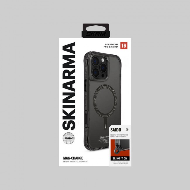 Apple iPhone 16 Pro Kılıf Magsafe Şarj Özellikli Şeffaf Airbag Tasarımlı Skinarma Saido Kapak Apple iPhone 16 Pro Kılıf Magsafe Şarj Özellikli Şeffaf Airbag Tasarımlı Skinarma Saido Kapak