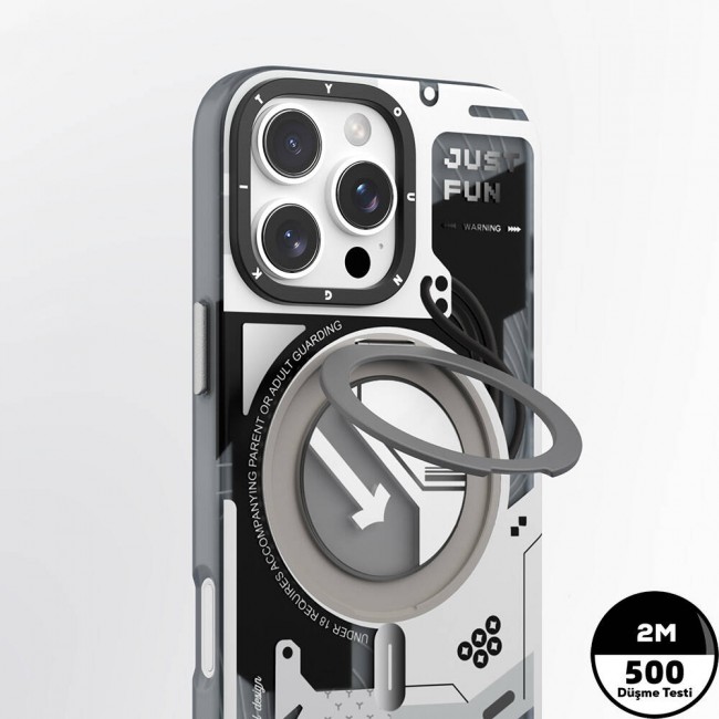 Apple iPhone 16 Pro Kılıf Magsafe Şarj Özellikli Youngkit 360° Standlı Starship Serisi Kapak Apple iPhone 16 Pro Kılıf Magsafe Şarj Özellikli Youngkit 360° Standlı Starship Serisi Kapak