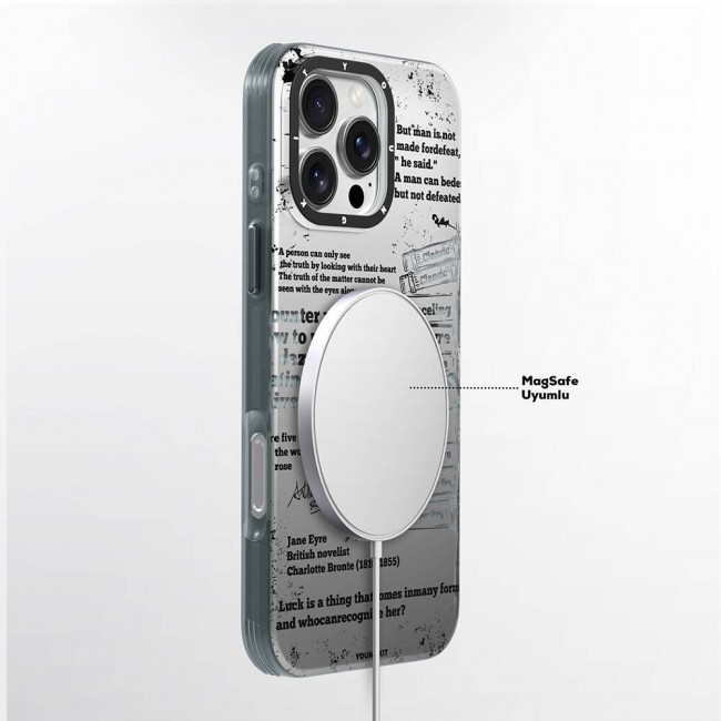 Apple iPhone 16 Pro Kılıf Magsafe Şarj Özellikli Youngkit Literary Serisi Classic Kapak Apple iPhone 16 Pro Kılıf Magsafe Şarj Özellikli Youngkit Literary Serisi Classic Kapak