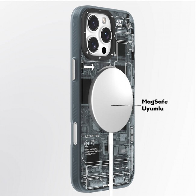 Apple iPhone 16 Pro Kılıf Magsafe Şarj Özellikli Youngkit Technology Serisi Kapak Apple iPhone 16 Pro Kılıf Magsafe Şarj Özellikli Youngkit Technology Serisi Kapak