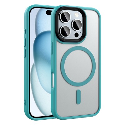 Bal-z Apple iPhone 16 Pro Kılıf Mat Arka Yüzey Wireless Şarj Özellikli Zore Flet M-safe Kapak