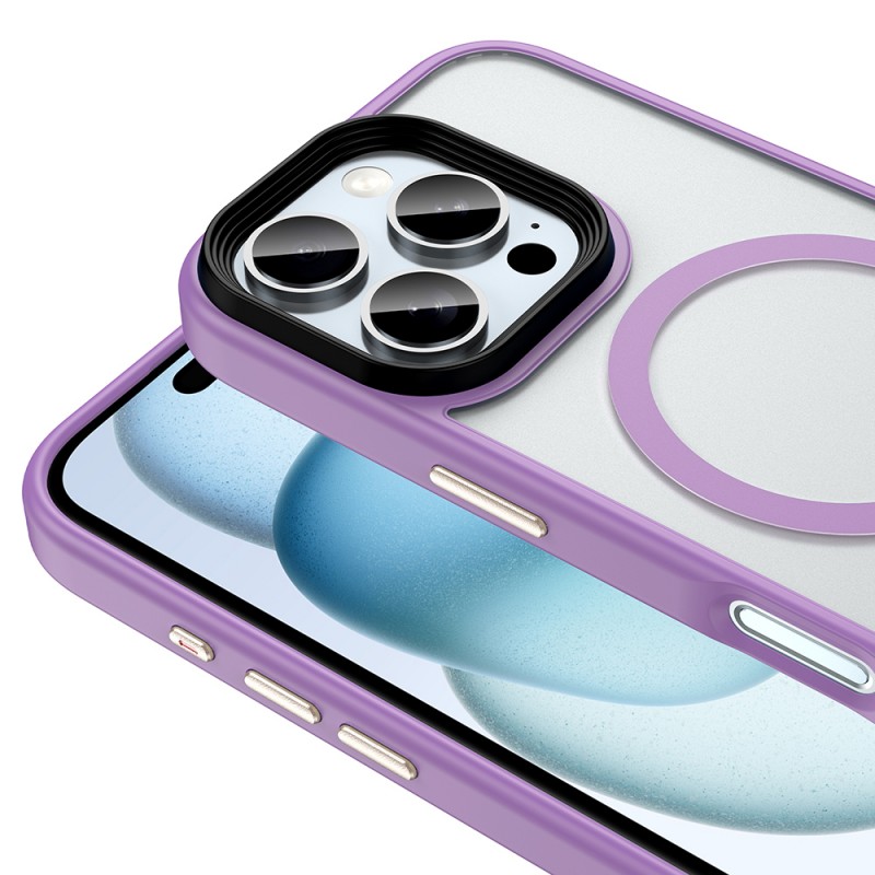 Bal-z Apple iPhone 16 Pro Kılıf Mat Arka Yüzey Wireless Şarj Özellikli Zore Flet M-safe Kapak