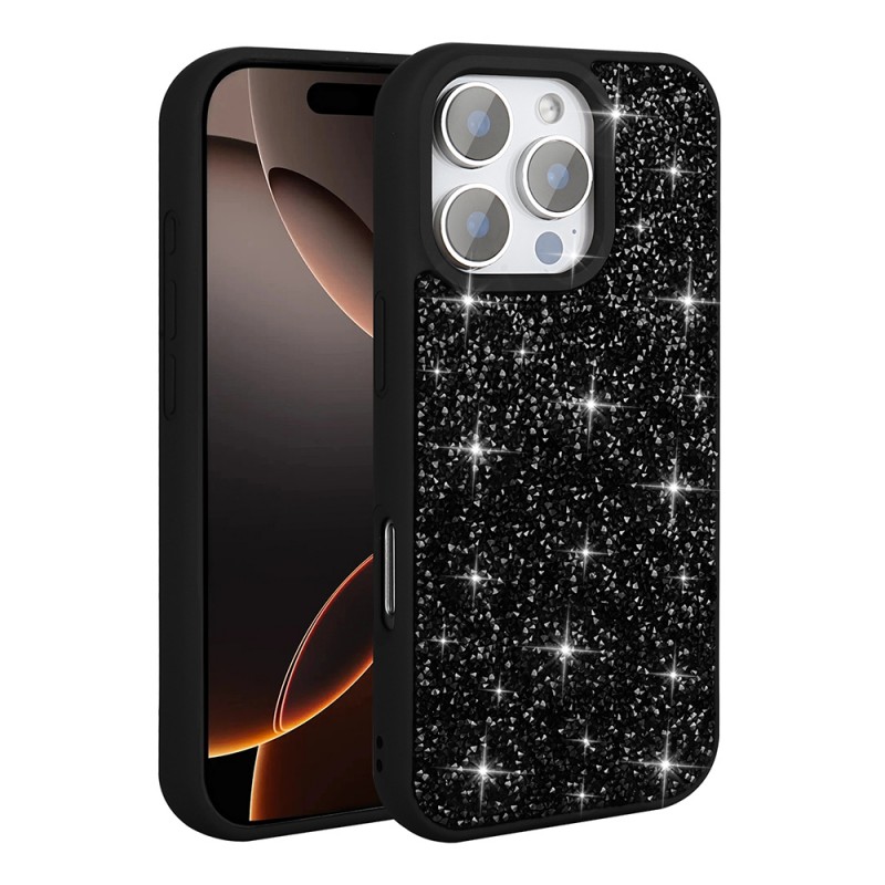 Bal-z Apple iPhone 16 Pro Kılıf Parlak Taşlı Tasarım Zore Pırlanta Kapak