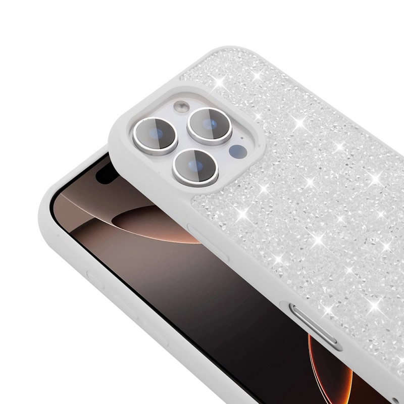 Bal-z Apple iPhone 16 Pro Kılıf Parlak Taşlı Tasarım Zore Pırlanta Kapak