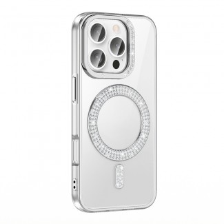 Apple iPhone 16 Pro Kılıf Pırlanta Taş Tasarımlı M-safe Şarj Özellikli Zore Karetta Silikon Kapak Apple iPhone 16 Pro Kılıf Pırlanta Taş Tasarımlı M-safe Şarj Özellikli Zore Karetta Silikon Kapak
