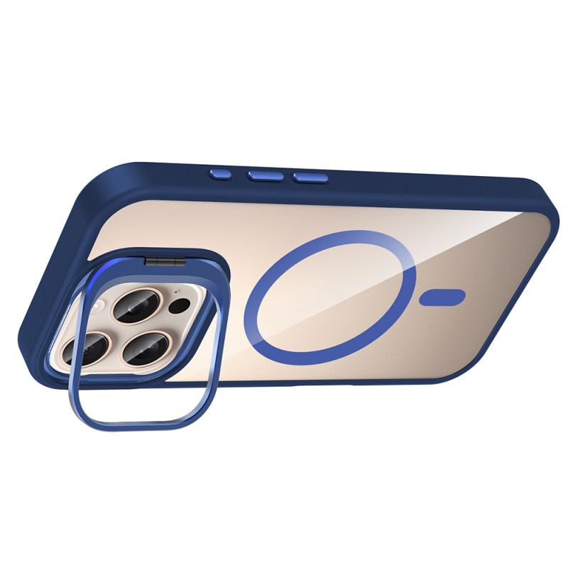 Bal-z Apple iPhone 16 Pro Kılıf Standlı ve Kamera Lens Hediyeli M-Safe Şarj Özellikli Zore Etro Kapak