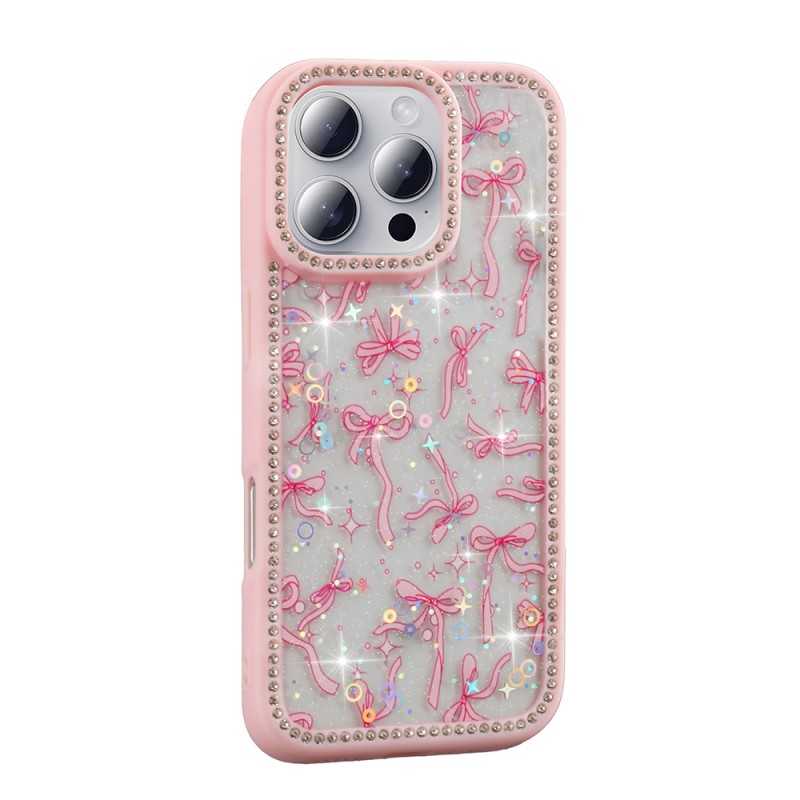 Bal-z Apple iPhone 16 Pro Kılıf Taşlı ve Simli Tasarım Zore Azra Kapak