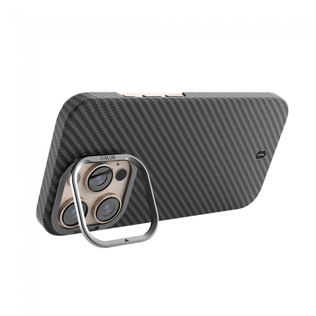 Apple iPhone 16 Pro Kılıf Wiwu DCC-206 Magsafe Şarj Özellikli Kamera Standlı Aramid Fiber Tasarım Kevlar Kapak Apple iPhone 16 Pro Kılıf Wiwu DCC-206 Magsafe Şarj Özellikli Kamera Standlı Aramid Fiber Tasarım Kevlar Kapak