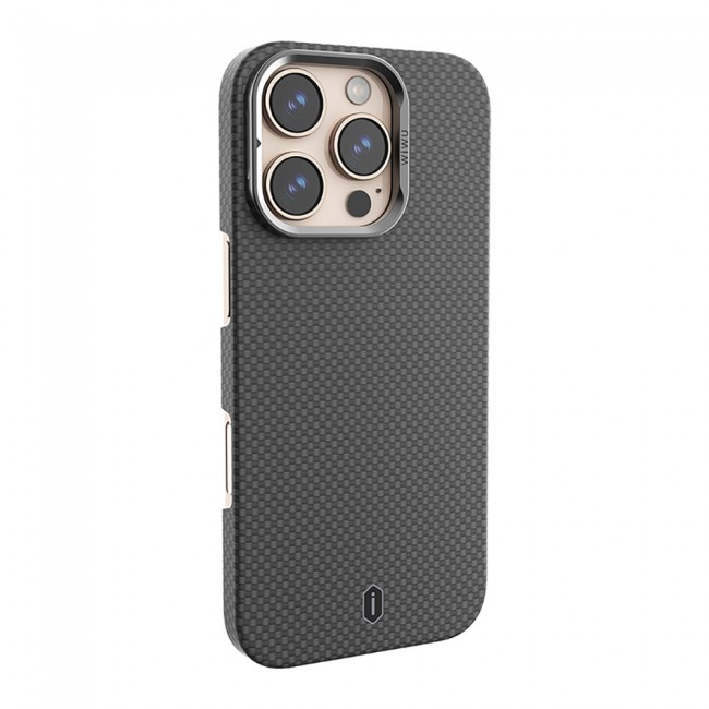Apple iPhone 16 Pro Kılıf Wiwu DCC-208 M-safe Şarj Özellikli Kamera Standlı Aramid Fiber Tasarım Kevlar Kapak Apple iPhone 16 Pro Kılıf Wiwu DCC-208 M-safe Şarj Özellikli Kamera Standlı Aramid Fiber Tasarım Kevlar Kapak