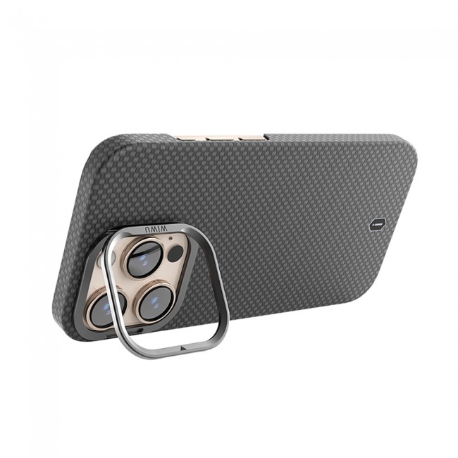 Apple iPhone 16 Pro Kılıf Wiwu DCC-208 M-safe Şarj Özellikli Kamera Standlı Aramid Fiber Tasarım Kevlar Kapak Apple iPhone 16 Pro Kılıf Wiwu DCC-208 M-safe Şarj Özellikli Kamera Standlı Aramid Fiber Tasarım Kevlar Kapak
