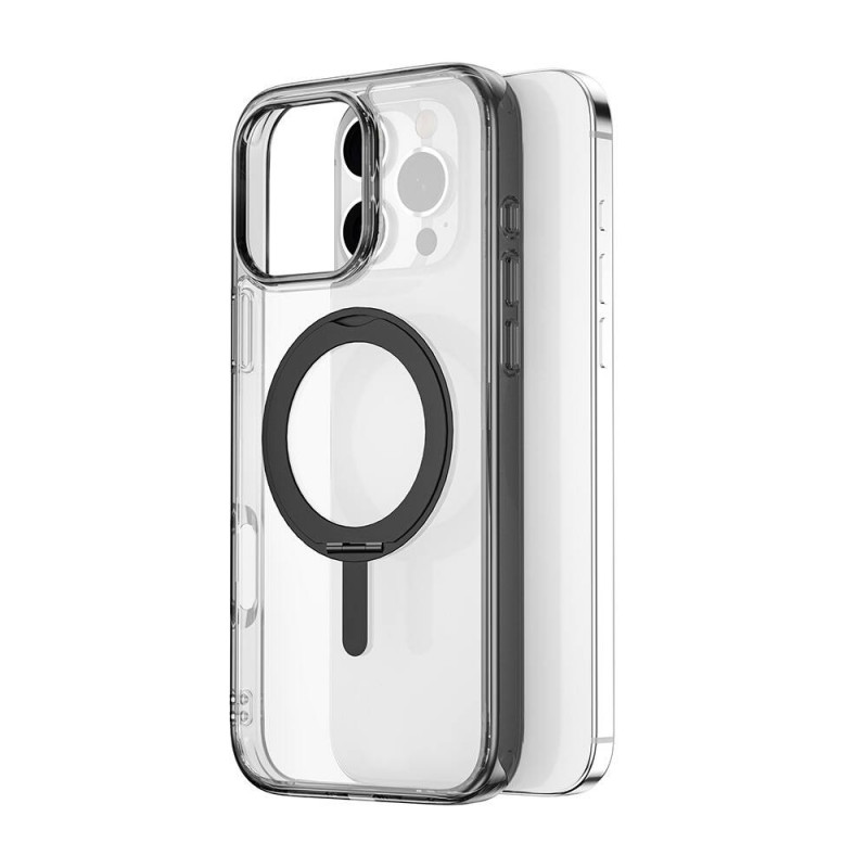 Bal-z Apple iPhone 16 Pro Kılıf Wiwu MCC-201 iShield Ultra Serisi M-safe Şarj Özellikli Standlı Crystal Sert PC Kapak