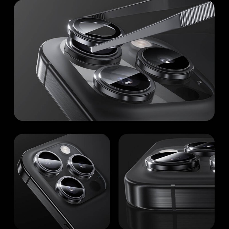 Bal-z Apple iPhone 16 Pro Max Benks Parlama Önleyici Glass Warrior Metal Kamera Lens Koruyucu