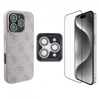 Apple iPhone 16 Pro Max Guess Orjinal Lisanslı Kılıf + Ekran Koruyucu + Lens Koruyucu 3in1 Aksesuar Seti Apple iPhone 16 Pro Max Guess Orjinal Lisanslı Kılıf + Ekran Koruyucu + Lens Koruyucu 3in1 Aksesuar Seti