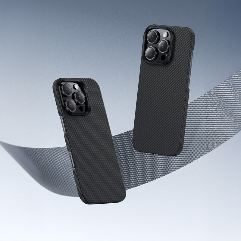 Bal-z Apple iPhone 16 Pro Max Kılıf Benks M-safe Şarj Özellikli Metal Kamera Çerçeveli Magnetik ArmorAir 600D Kevlar Fiber Kapak