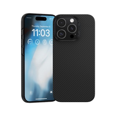 Bal-z Apple iPhone 16 Pro Max Kılıf Benks M-safe Şarj Özellikli Metal Kamera Çerçeveli Magnetik ArmorAir 600D Kevlar Fiber Kapak