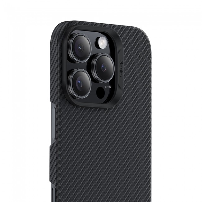 Apple iPhone 16 Pro Max Kılıf Benks M-safe Şarj Özellikli Metal Kamera Çerçeveli Magnetik ArmorAir 600D Kevlar Fiber Kapak Apple iPhone 16 Pro Max Kılıf Benks M-safe Şarj Özellikli Metal Kamera Çerçeveli Magnetik ArmorAir 600D Kevlar Fiber Kapak