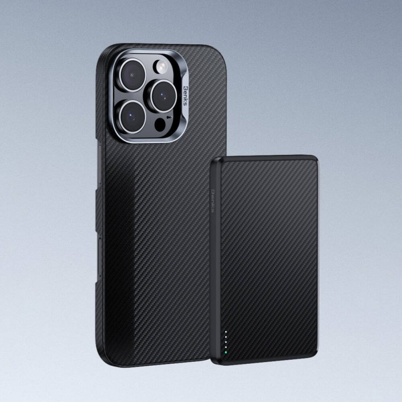 Bal-z Apple iPhone 16 Pro Max Kılıf Benks M-safe Şarj Özellikli Magnetik ArmorAir 600D Kevlar Fiber Kapak