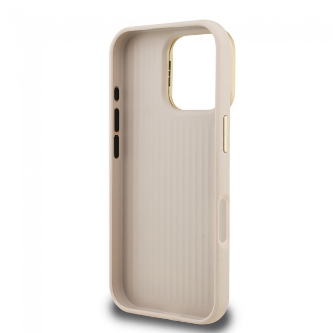 Apple iPhone 16 Pro Max Kılıf Guess Orjinal Lisanslı Grained Yazı Logolu Kamera Standlı Kapak
