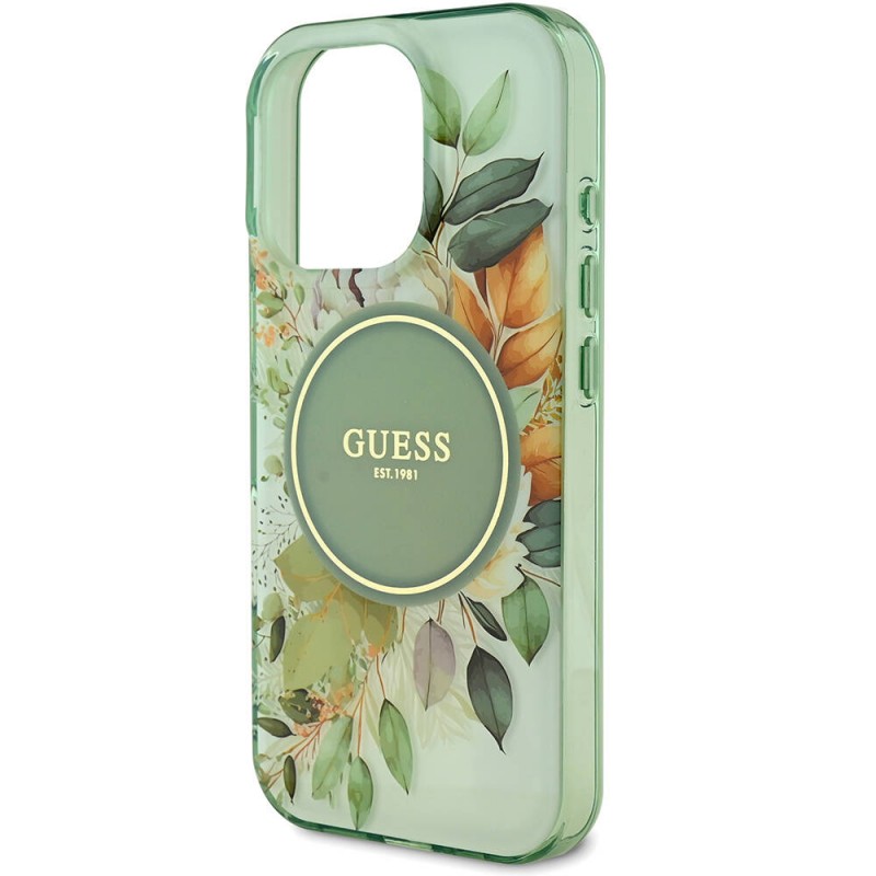 Bal-z Apple iPhone 16 Pro Max Kılıf Guess Orjinal Lisanslı M-safe Şarj Özellikli Flower Tonal Circle Kapak