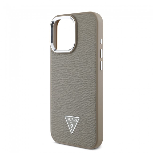 Apple iPhone 16 Pro Max Kılıf Guess Orjinal Lisanslı Magsafe Şarj Özellikli Grained Triangle Kapak