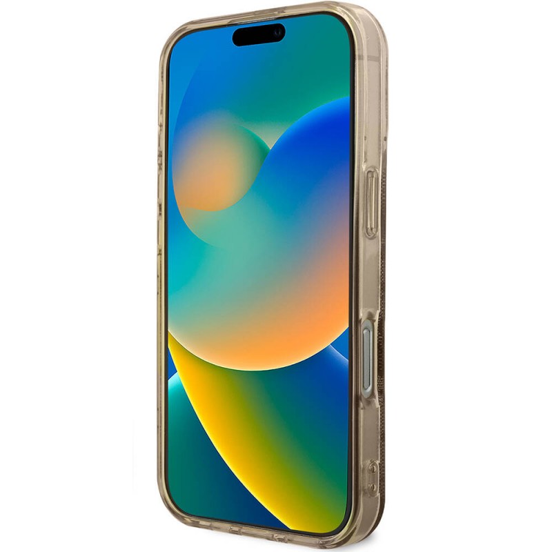 Bal-z Apple iPhone 16 Pro Max Kılıf Guess Orjinal Lisanslı M-safe Şarj Özellikli IML Peony ve 4G Desenli Klasik Logolu Kapak