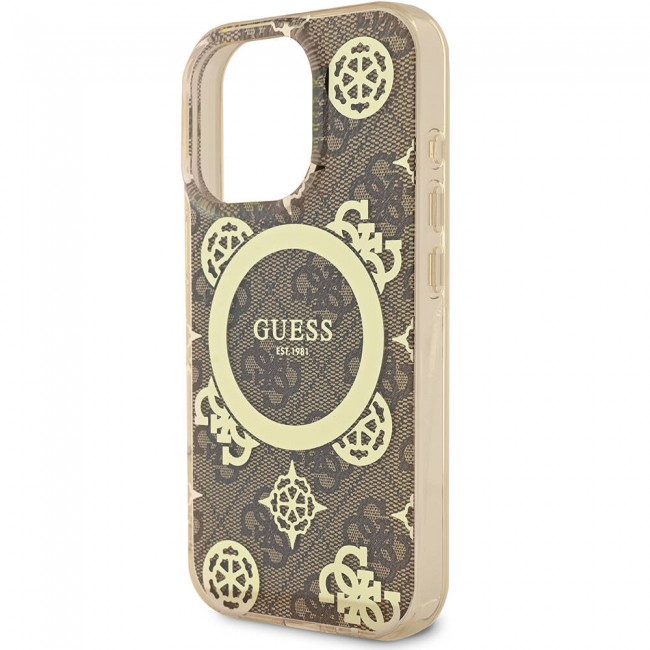 Apple iPhone 16 Pro Max Kılıf Guess Orjinal Lisanslı Magsafe Şarj Özellikli IML Peony ve 4G Desenli Klasik Logolu Kapak Apple iPhone 16 Pro Max Kılıf Guess Orjinal Lisanslı Magsafe Şarj Özellikli IML Peony ve 4G Desenli Klasik Logolu Kapak