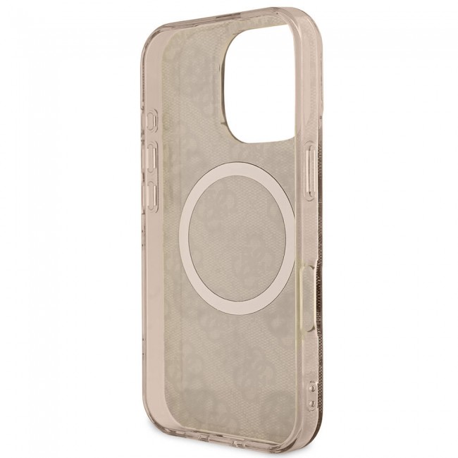 Apple iPhone 16 Pro Max Kılıf Guess Orjinal Lisanslı Magsafe Şarj Özellikli IML Peony ve 4G Desenli Klasik Logolu Kapak Apple iPhone 16 Pro Max Kılıf Guess Orjinal Lisanslı Magsafe Şarj Özellikli IML Peony ve 4G Desenli Klasik Logolu Kapak