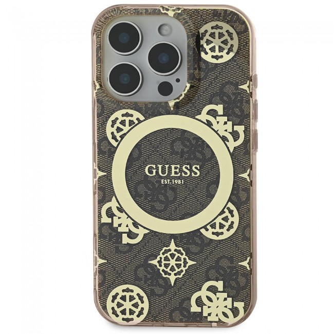 Apple iPhone 16 Pro Max Kılıf Guess Orjinal Lisanslı Magsafe Şarj Özellikli IML Peony ve 4G Desenli Klasik Logolu Kapak Apple iPhone 16 Pro Max Kılıf Guess Orjinal Lisanslı Magsafe Şarj Özellikli IML Peony ve 4G Desenli Klasik Logolu Kapak