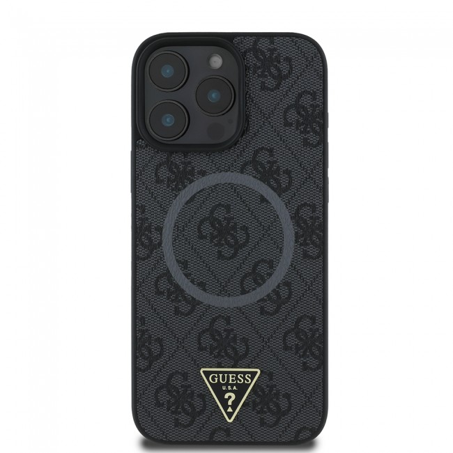 Apple iPhone 16 Pro Max Kılıf Guess Orjinal Lisanslı Magsafe Şarj Özellikli PU Üçgen Logo 4G Desenli Kapak Apple iPhone 16 Pro Max Kılıf Guess Orjinal Lisanslı Magsafe Şarj Özellikli PU Üçgen Logo 4G Desenli Kapak