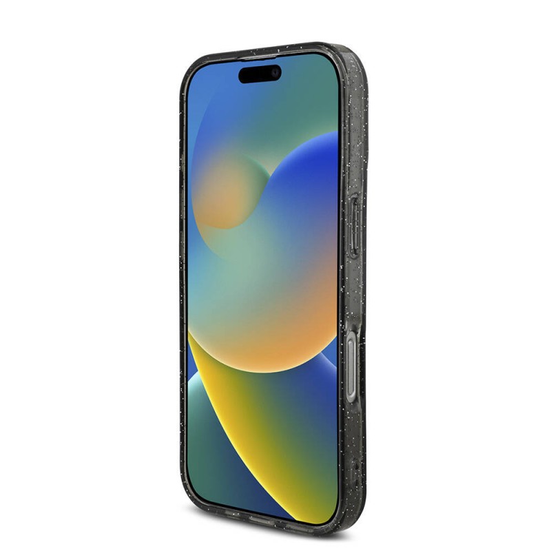 Bal-z Apple iPhone 16 Pro Max Kılıf Guess Orjinal Lisanslı M-safe Şarj Özellikli Simli Silikon İnci Bileklikli Kapak