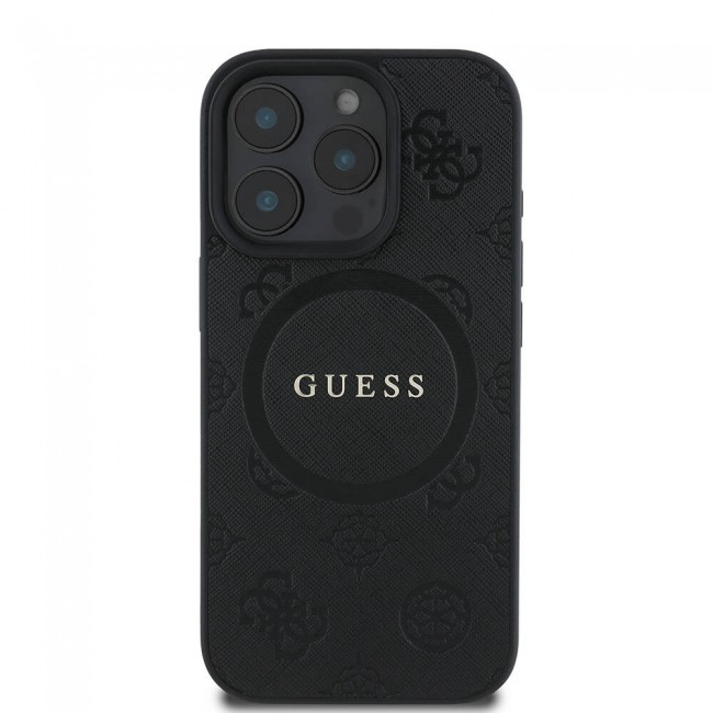 Apple iPhone 16 Pro Max Kılıf Guess Orjinal Lisanslı Magsafe Şarj Özellikli Yazı Logolu Saffiano Peony Kapak Apple iPhone 16 Pro Max Kılıf Guess Orjinal Lisanslı Magsafe Şarj Özellikli Yazı Logolu Saffiano Peony Kapak