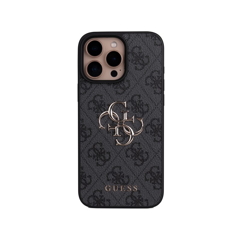 Bal-z Apple iPhone 16 Pro Max Kılıf Guess Orjinal Lisanslı PU Deri 4G Büyük Metal Logolu Çapraz Vücut Askılı Kapak