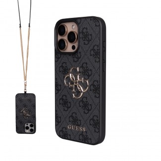 Apple iPhone 16 Pro Max Kılıf Guess Orjinal Lisanslı PU Deri 4G Büyük Metal Logolu Çapraz Vücut Askılı Kapak Apple iPhone 16 Pro Max Kılıf Guess Orjinal Lisanslı PU Deri 4G Büyük Metal Logolu Çapraz Vücut Askılı Kapak