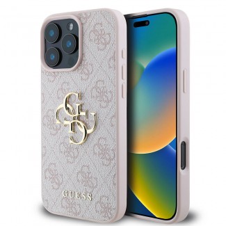 Apple iPhone 16 Pro Max Kılıf Guess Orjinal Lisanslı PU Deri 4G Desenli Metal Büyük 4G ve Yazı Logolu Kapak Apple iPhone 16 Pro Max Kılıf Guess Orjinal Lisanslı PU Deri 4G Desenli Metal Büyük 4G ve Yazı Logolu Kapak