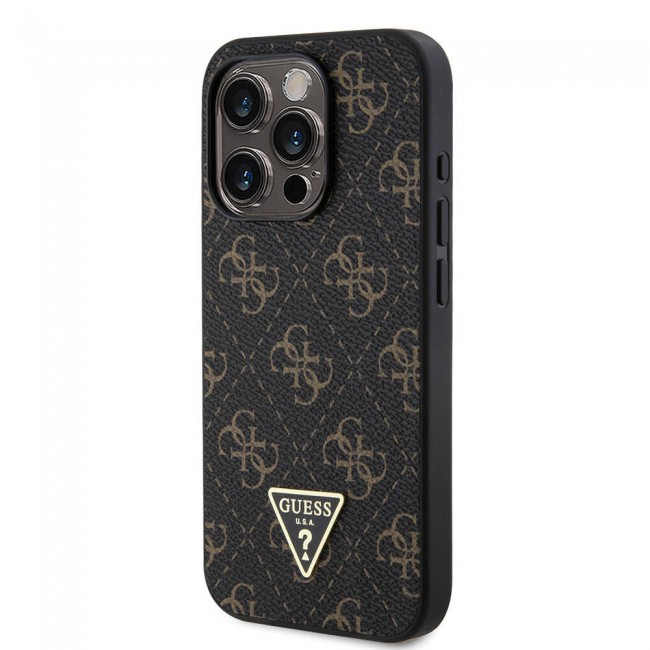 Apple iPhone 16 Pro Max Kılıf Guess Orjinal Lisanslı PU Deri 4G Desenli Üçgen Logolu Kapak Apple iPhone 16 Pro Max Kılıf Guess Orjinal Lisanslı PU Deri 4G Desenli Üçgen Logolu Kapak