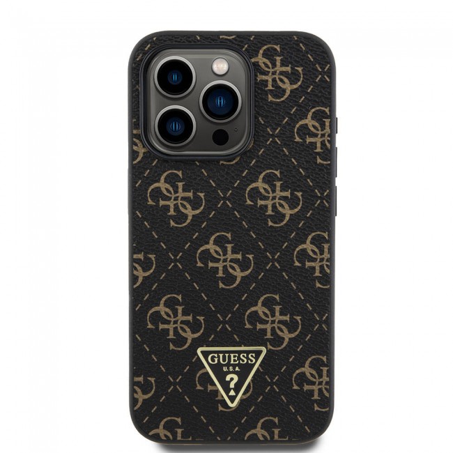 Apple iPhone 16 Pro Max Kılıf Guess Orjinal Lisanslı PU Deri 4G Desenli Üçgen Logolu Kapak Apple iPhone 16 Pro Max Kılıf Guess Orjinal Lisanslı PU Deri 4G Desenli Üçgen Logolu Kapak